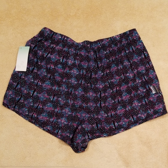 Decree Black, Pink and Teal Print Shorts in Size L - Picture 6 of 8